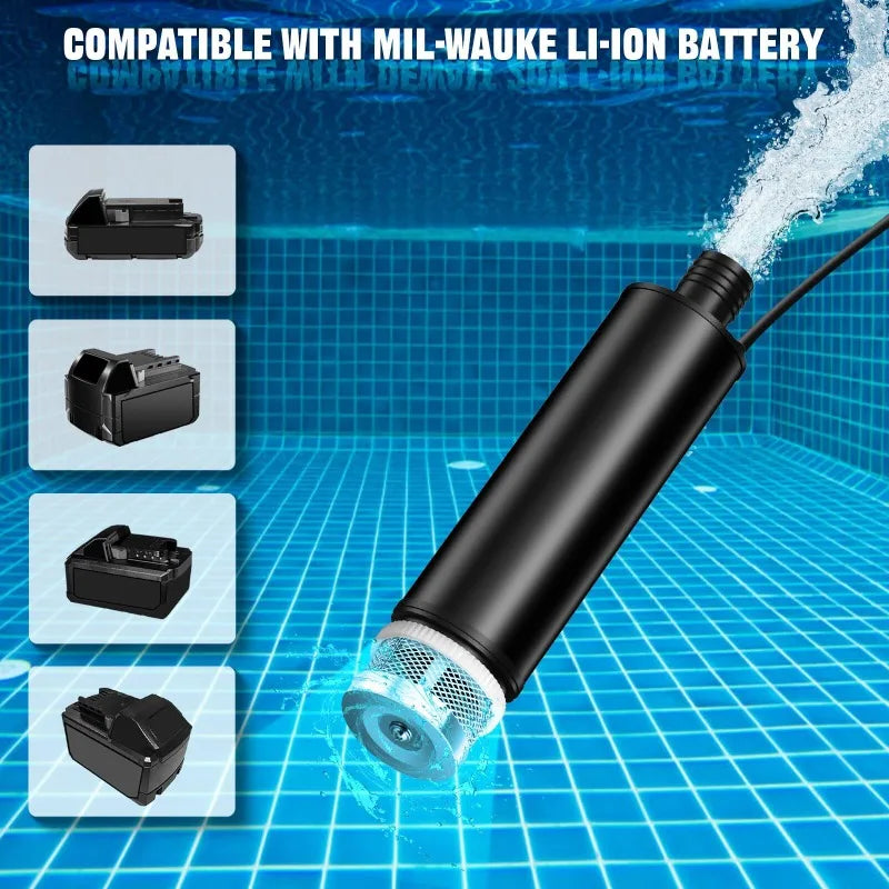 Portable Cordless Submersible Pump for Makita/Milwaukee/Ryobi 18/20V Lithium Batteries Multi-purpose Submersible Pump for Garden Vue