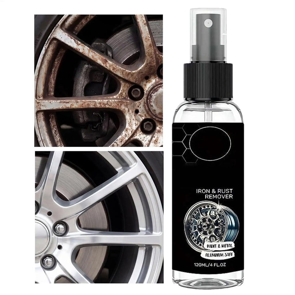 120ml Iron Remover Multi-Purpose Fast Acting Iron Eraser Spray Rust Remover for Auto Paint Wheels SUV Sedan RV Boat Tools Chains Vue