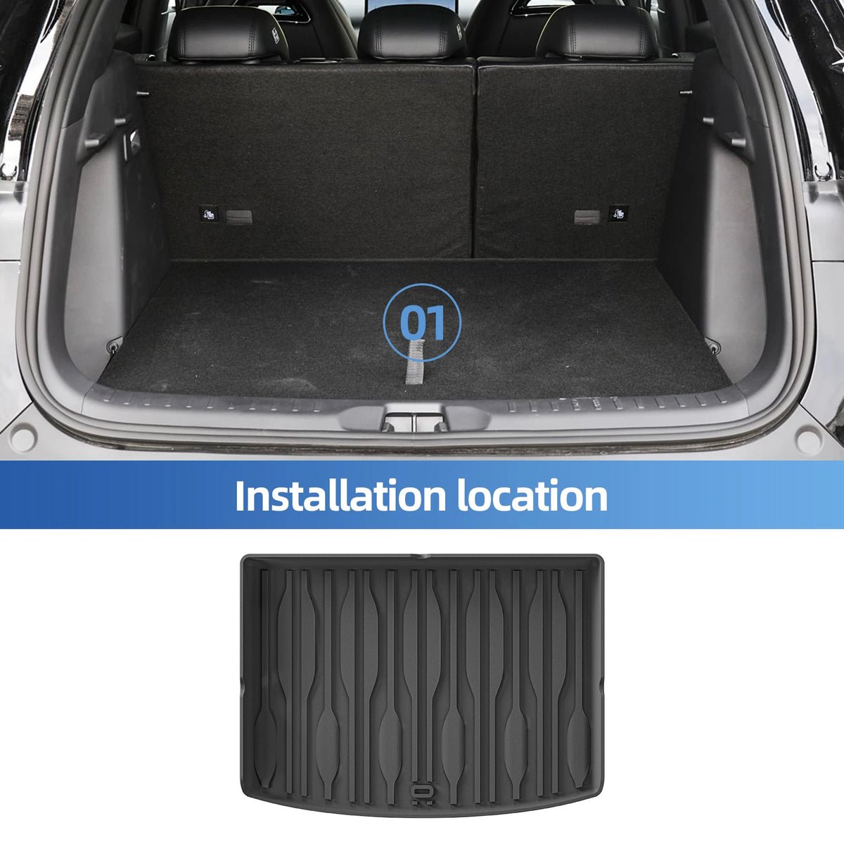 Smabee for BYD Atto 3 Atto3 YUAN PLUS 2022-2024 TPE Car All-weather Floor Mats Cargo Liner Trunk Pad Backrest Liner Accessories Vue
