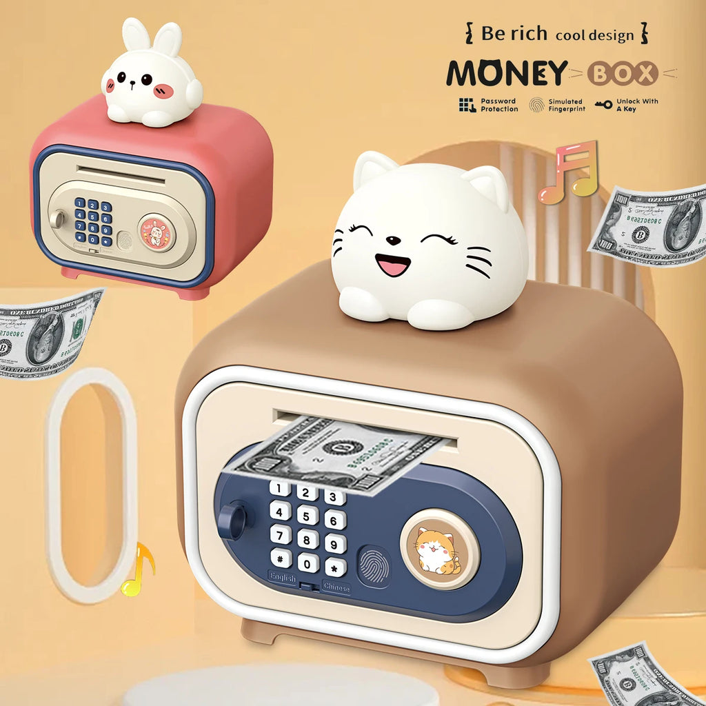 Electronic Piggy Bank Toys, Safe Money Saving Box Coin Banks Password Code Lock ATM Bank Gifts for Kids not Include Battery Vue
