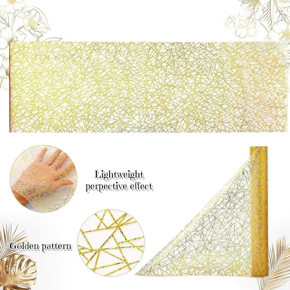 Mesh Glitter Metallic Table Runner Rectangle Bronzing Glitter Table Runner Shimmery Surface Thin Table Cloths Runner Vue