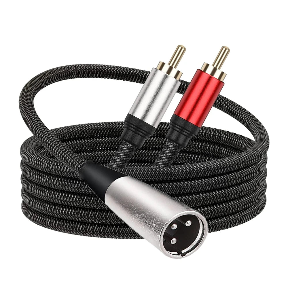 Professional XLR Male/Female To Dual RCA Male Cable Stereo Audio Interconnect Cable Adapter for Headphone Amplifier Mic Vue