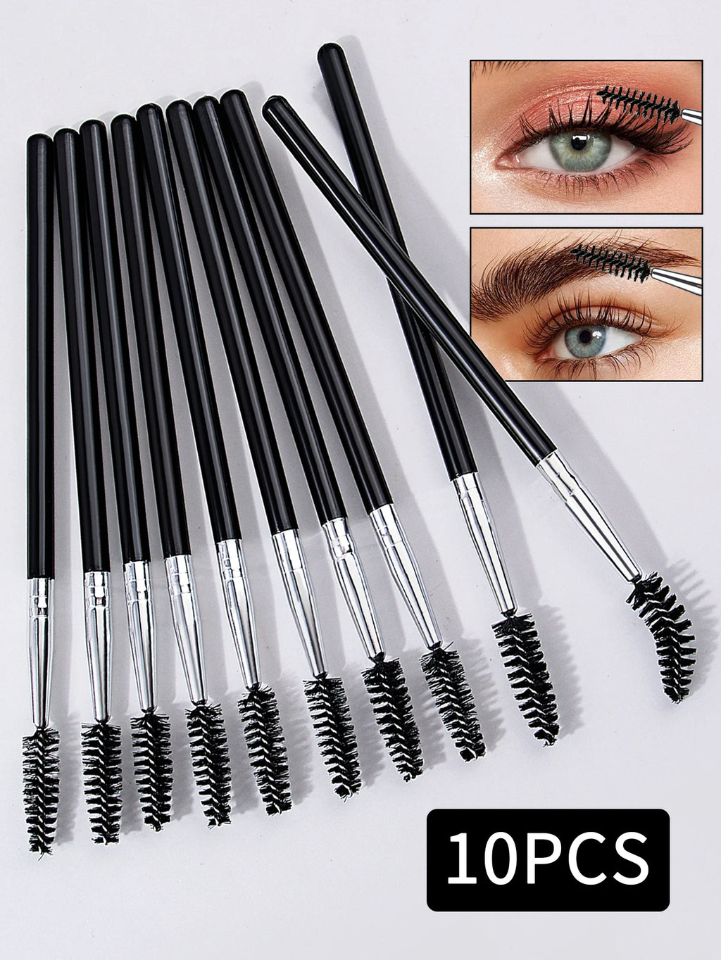 10PCS Eye Black Stick Mascara Brush Is Suitable for Eyebrow and Eyelash Extender, Which Can Be Used Repeatedly Vue black Wool Fiber