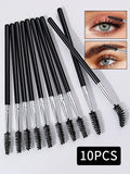 10PCS Eye Black Stick Mascara Brush Is Suitable for Eyebrow and Eyelash Extender, Which Can Be Used Repeatedly Vue black Wool Fiber