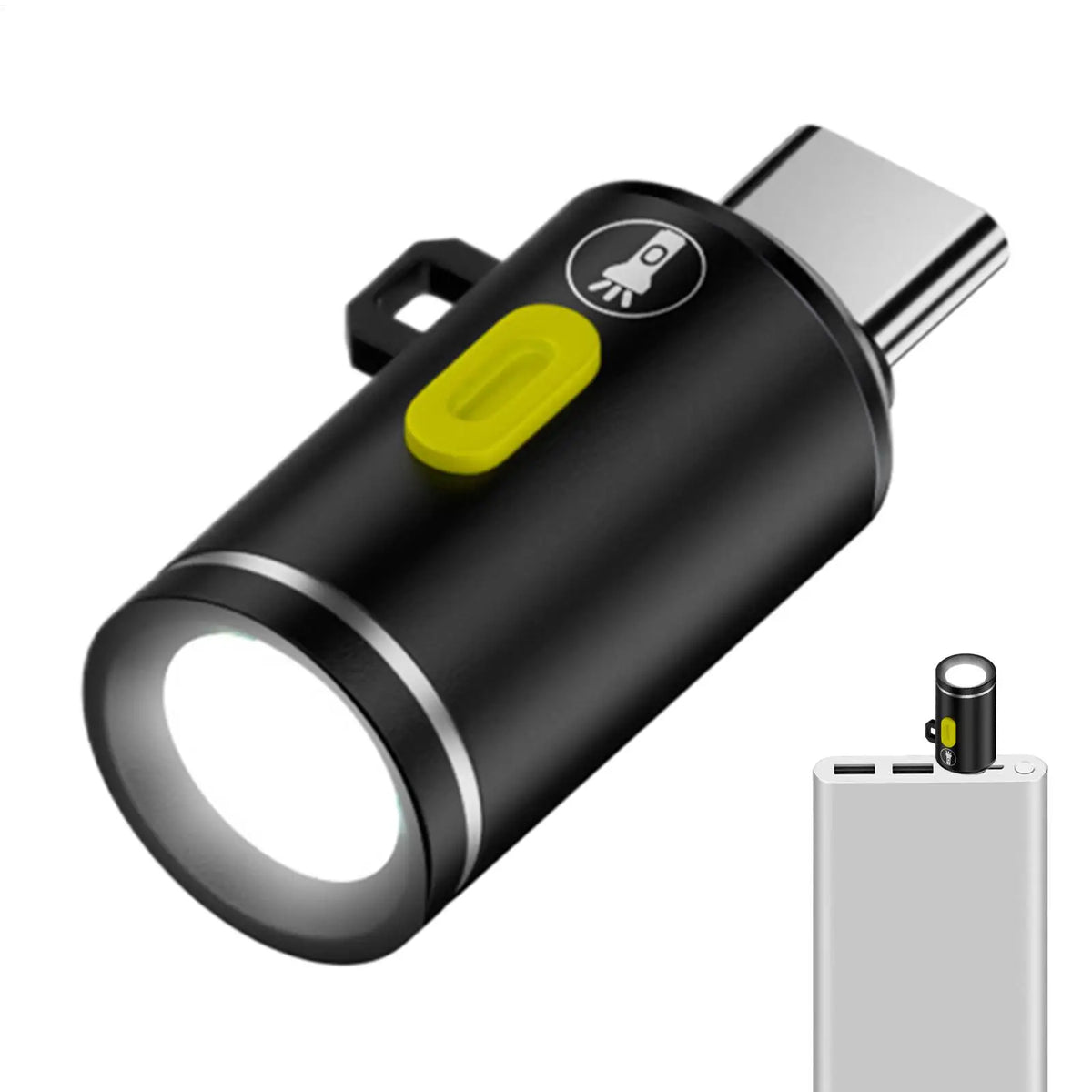 Type-C male adapter LED Camping Flashlight Portable Pocket Flashlight Lasting Outdoor Hiking Lighting Device Waterproof Torch Vue