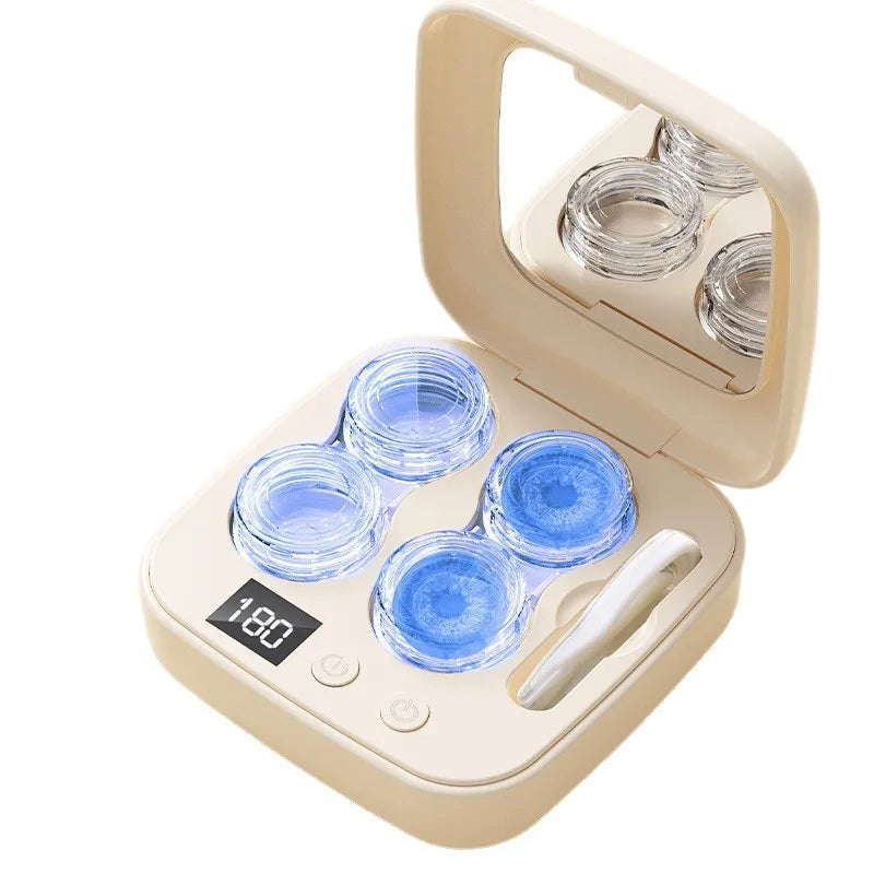 Ultrasonic Contact Lens Cleaner Portable Automatic Washer & Contact Lens Cleaner Machine for Gym, Sports, Travel,Daily Eye Care Vue Upgraded version