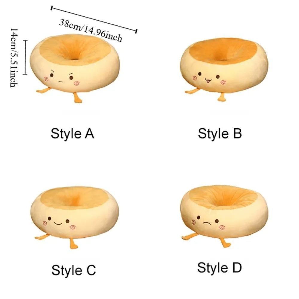 Cute PP Cotton Bread Seat Cushion Round Soft Doughnut Office Sitting Mat Beathable Thickened Chair Cushion Student Vue