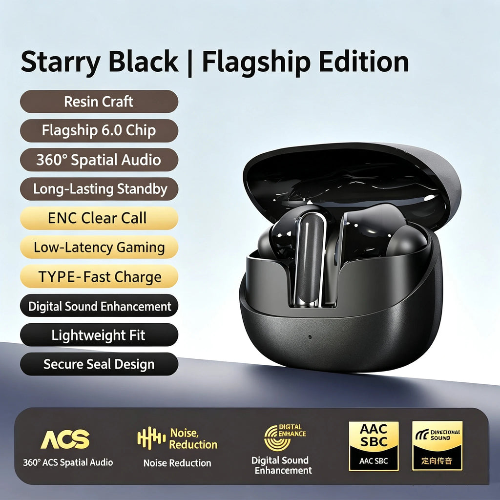 KC-902 Bluetooth V6.0 Earphones TWS in-Ear Wireless Headphones AI Translator Earbuds comfortable Ultra-light Earbuds Vue black