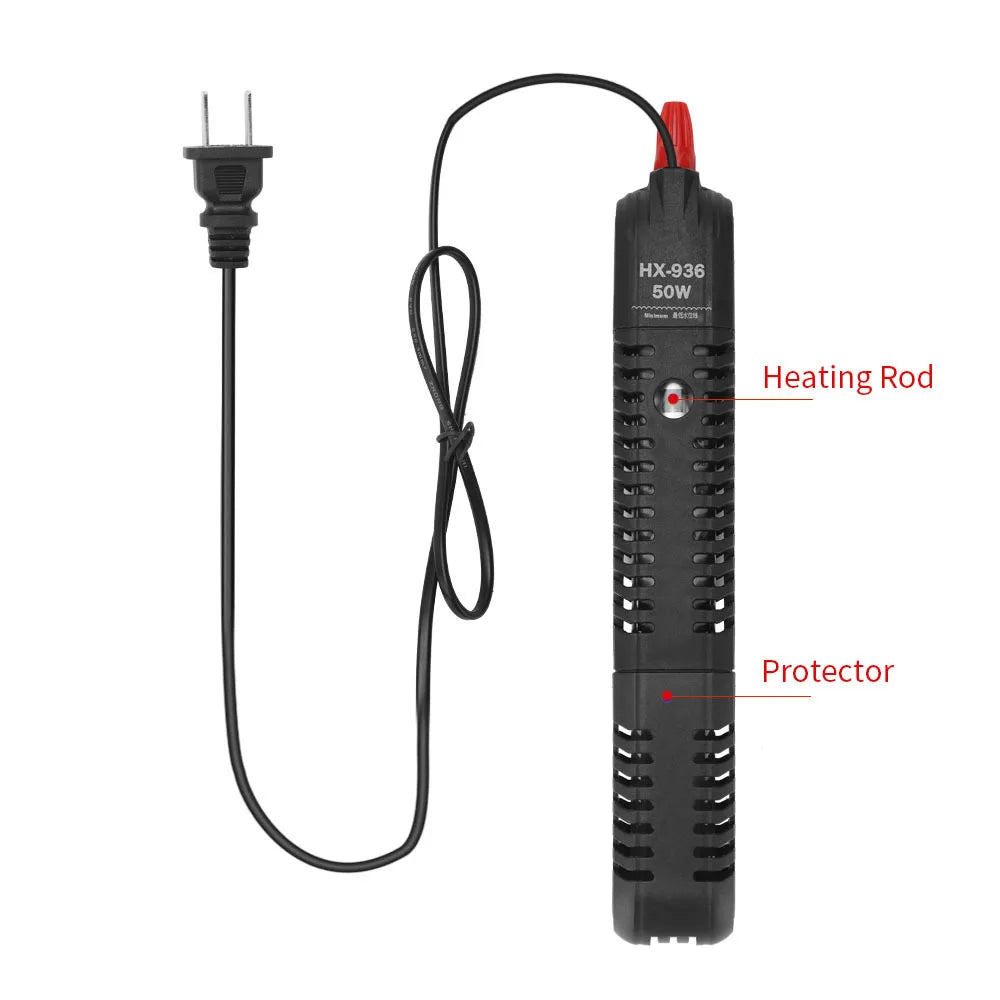 50-500W Aquarium Heating Rod Adjustable Temperature Submersible Heater for Fish Tank Fishbowl Thermostat Aquariums Water Heater Vue