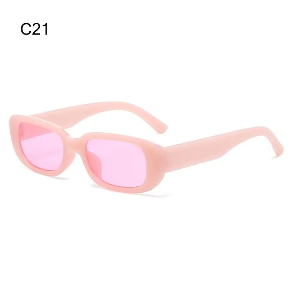 Trendy Narrow Square Frame Y2K Sun Glasses Candy UV400 Protection