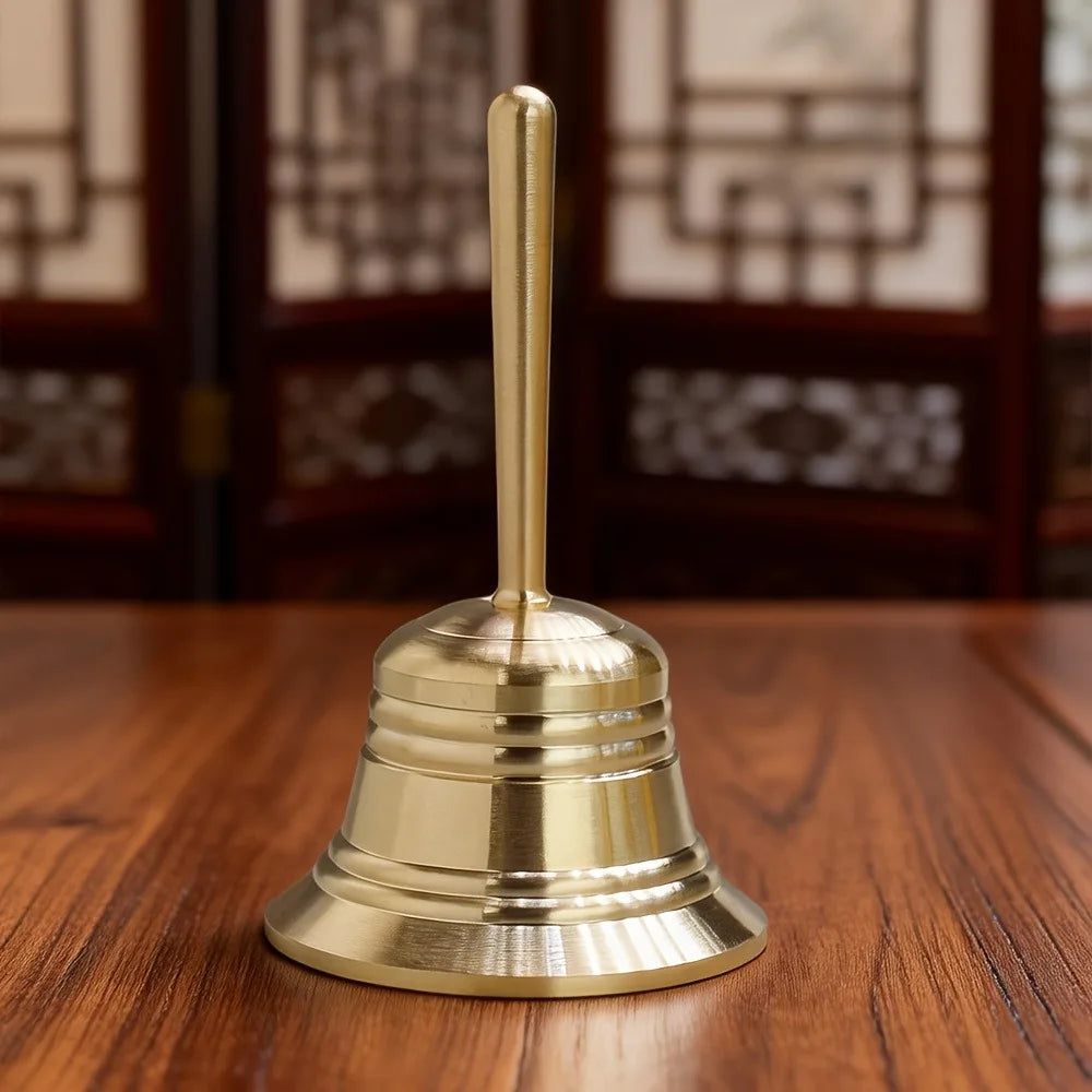 Rattle Sound-producing Solid Brass Call Bell with Bell Clapper Crisp Sound Dining Bell Polishing Vintage Hand Bell School Vue