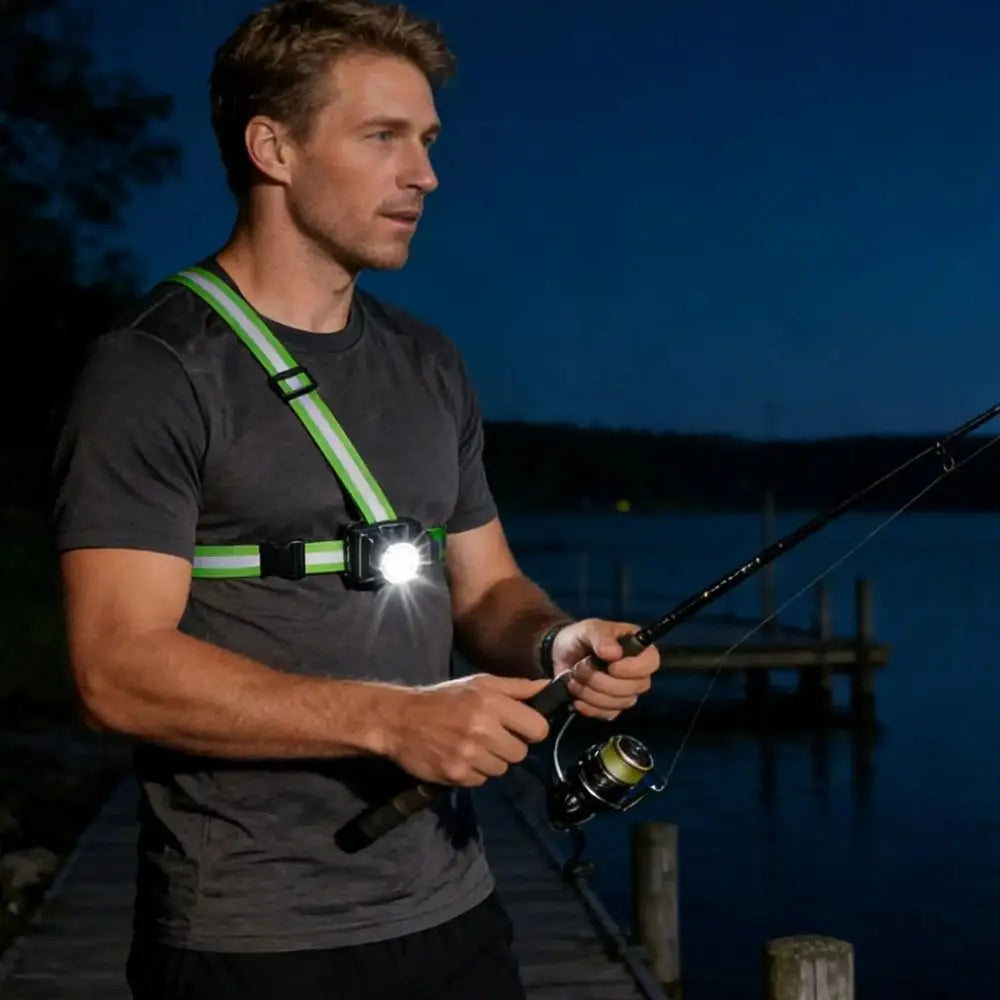 Adjustable Strap Chest Light Soft Light Lightweight Design Running Lamp Long Battery Life Bright Illumination Vue