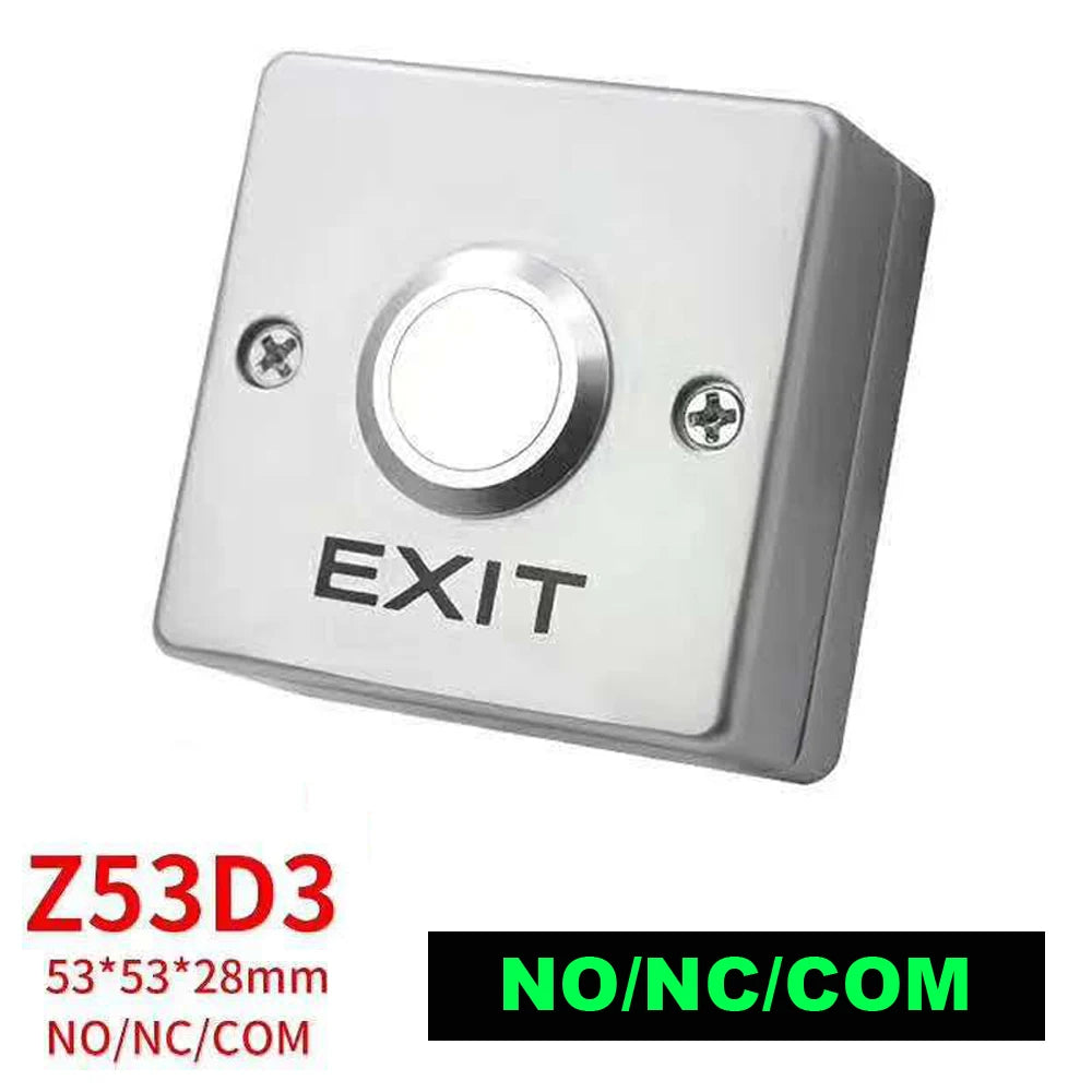 Z53D3 Zinc Alloy Exit Button Switch NO/NC/COM Push Exit Door Release Button Switch Access Control exit button Vue