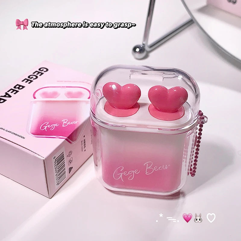GEGE BEAR Water Gloss Velvet Matte Lip Glaze Combination Two-pack Mirror Matte Headphone Shaped Pendant Lipstick Vue
