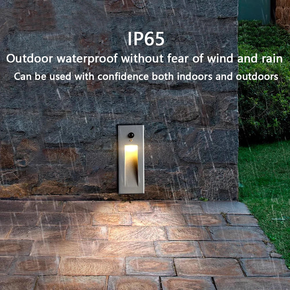 SANDIY Outdoor Step Light Motion Sensor IP65 LED Wall Sconce Outdoor LED Wall Sconce Vue