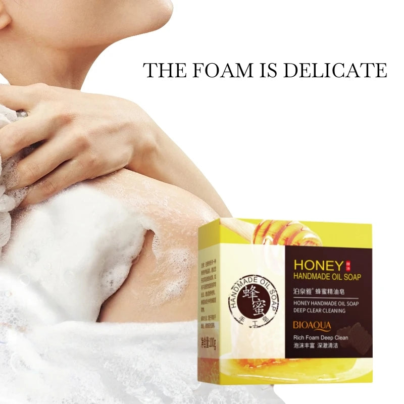 100g Honey Essential Oil Soap, Contains Skin-Beneficial Ingredients, Is Naturally Gentle, Cleanses and Purifies the Skin, Leaves It Feeling Fresh and Clean, Deeply Cleanses, Has a Light Fragrance, Cleanses the Face While Repl Vue