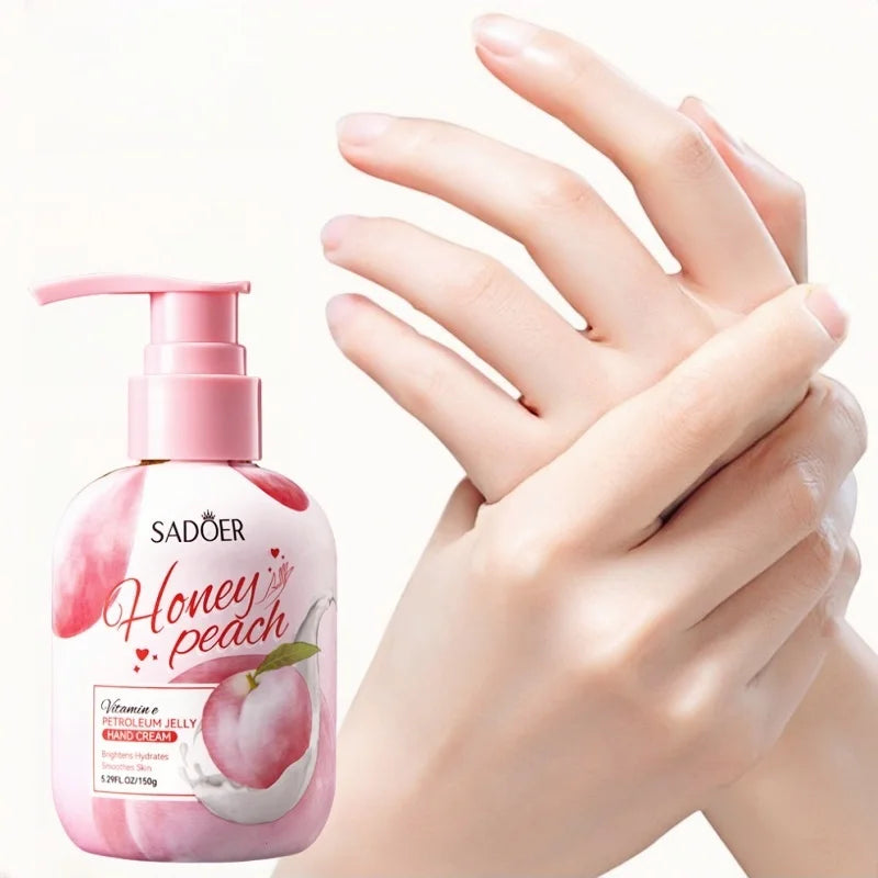 150g Peach Hand Cream, with a Watery Texture, Moisturizing but Not Greasy, Improves Dry and Rough Hands, Leaving Them Hydrated and Shiny. Vue