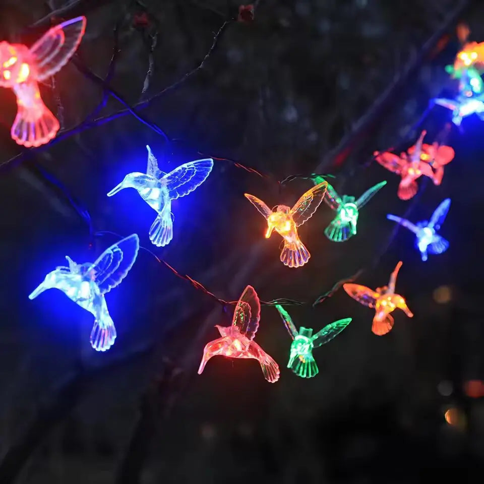 Solar Hummingbird String Lights Outdoor Fairy Lights with 8 Modes Waterproof Solar Powered for Patio Yard Christmas Decor 691 Vue