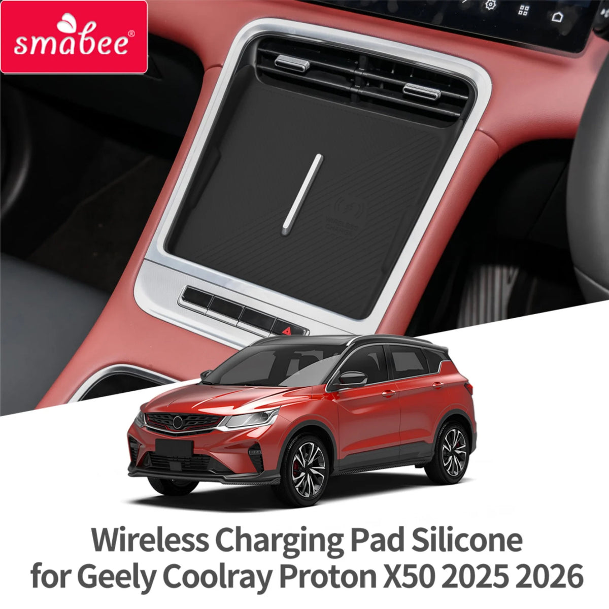 Smabee Right Drive for Geely Proton X50 2025 2026 Car Anti-Dirt Pad Wireless Charging Mobile Anti-Slip Mat Car Accessiories Vue