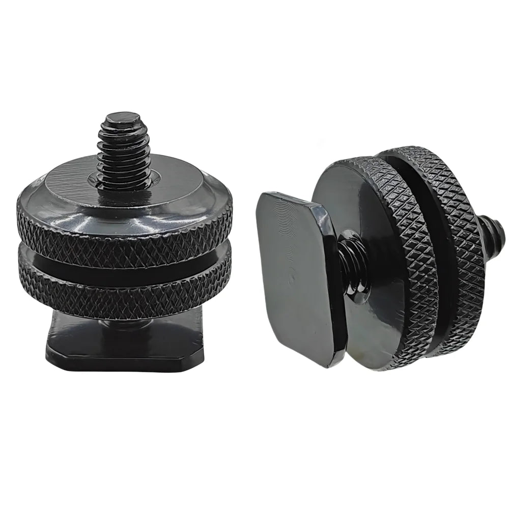 Dual Nut Cold Shoe 1/4 Hot Shoe Mount Holder Adapter Bracket For Double-Layer Camera Hot Shoe Adapter Action Camera Accessories Vue Default Title