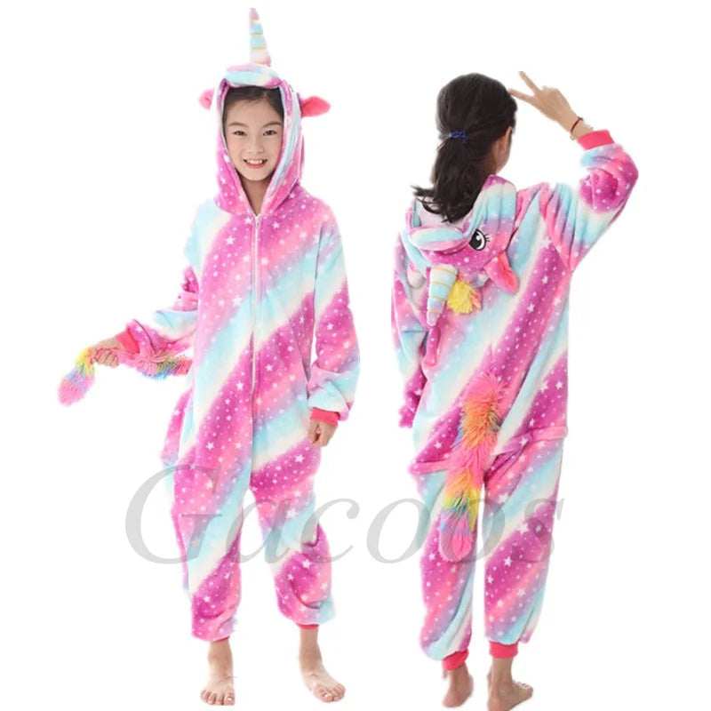 Kigurumi Onesie Kids Capybara Pajamas For Children Christmas Blanket Sleepers Baby Costume Winter Boy Girl Cat Jumspuit Vue