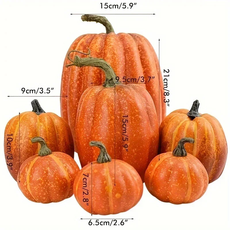 Artificial Pumpkin Decoration for Halloween Party Cabinet Display Photography Prop Realistic Vegetable Early Learning Tool Vue