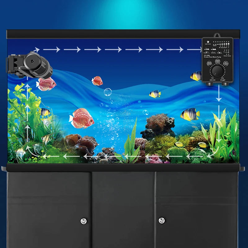 Jebao Cross Flow Wave Maker Pump Silent Disk Suction Cup for Fish Tank Coral Circulation Pump Aquarium Water Pumps Accessories Vue