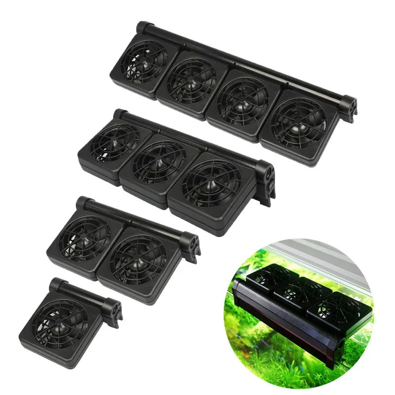 1/2/3/4 Aquarium Fans Chillers Water Temperature Control Fish Tank Cooling Fan System for Salt Fresh Water Marine Tank Pond Vue