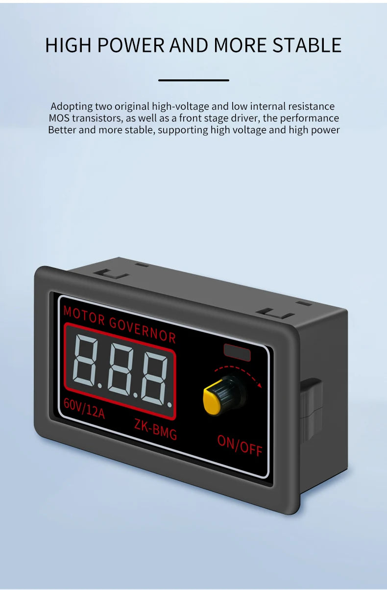 9-60V DC Motor Speed Controller PWM Adjustable Speed Digital Display Encoder Duty Ratio Frequency Governor Motor Fan Controller Vue