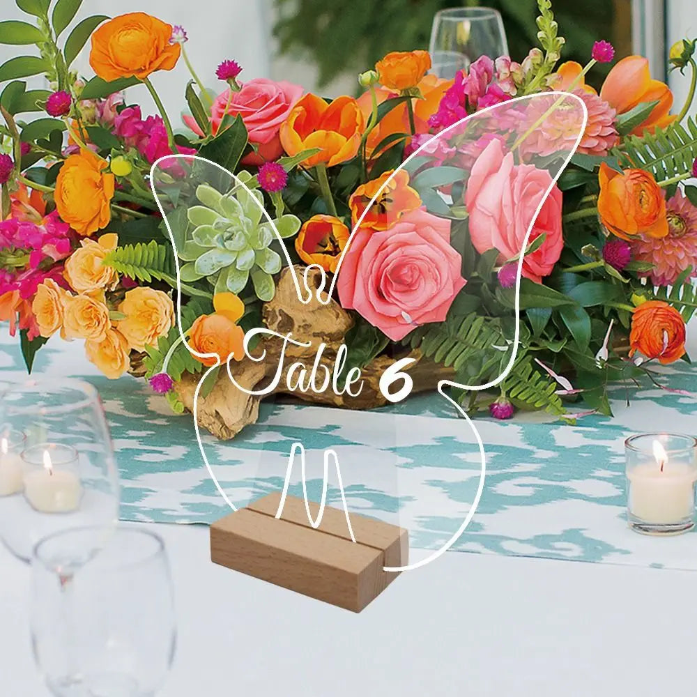 Table Place Card with Base Removable Menu Display Frame Card Display Stand Table Number Plate Table Number Sign Vue