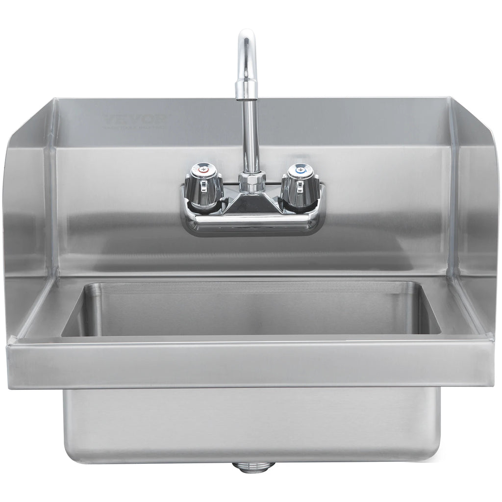 SucceBuy Commercial Wall Mount Hand Sink with Faucet & Splash Commercial Hand Sink Vue