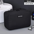 Men's Double Open Makeup Storage Bag Portable Zipper Closure Makeup And Beauty Bag Business Travel Toiletries Organizer Bags Vue Black