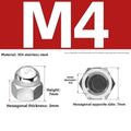 304 Stainless Steel Acorn Nuts Domed Cap Nuts for Furniture Automotive Decorative Use M3 M4 M5 M6 M8 M10 M12 Vue M4 20PCS