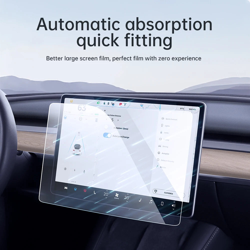 YZ Tempered Glass Screen Protector For Tesla Model 3 Y X 2023 2022 2021 Center Control Accessorie Tesla HD Film Protection Vue