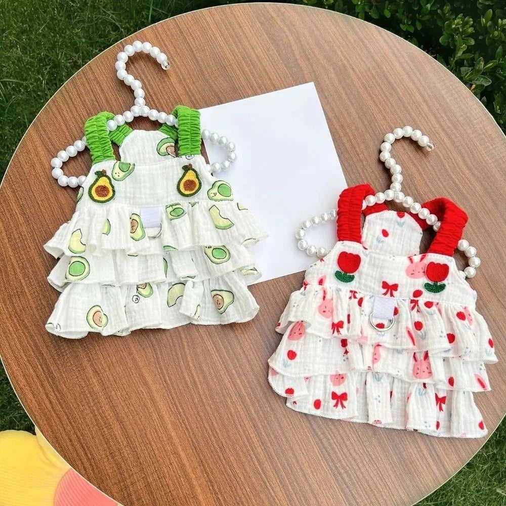 Soft Thin Breathable Dog Cake Skirt Comfortable Cotton Puppy Princess Skirt Cartoon Lightweight Summer Cat Clothes Indoor Vue
