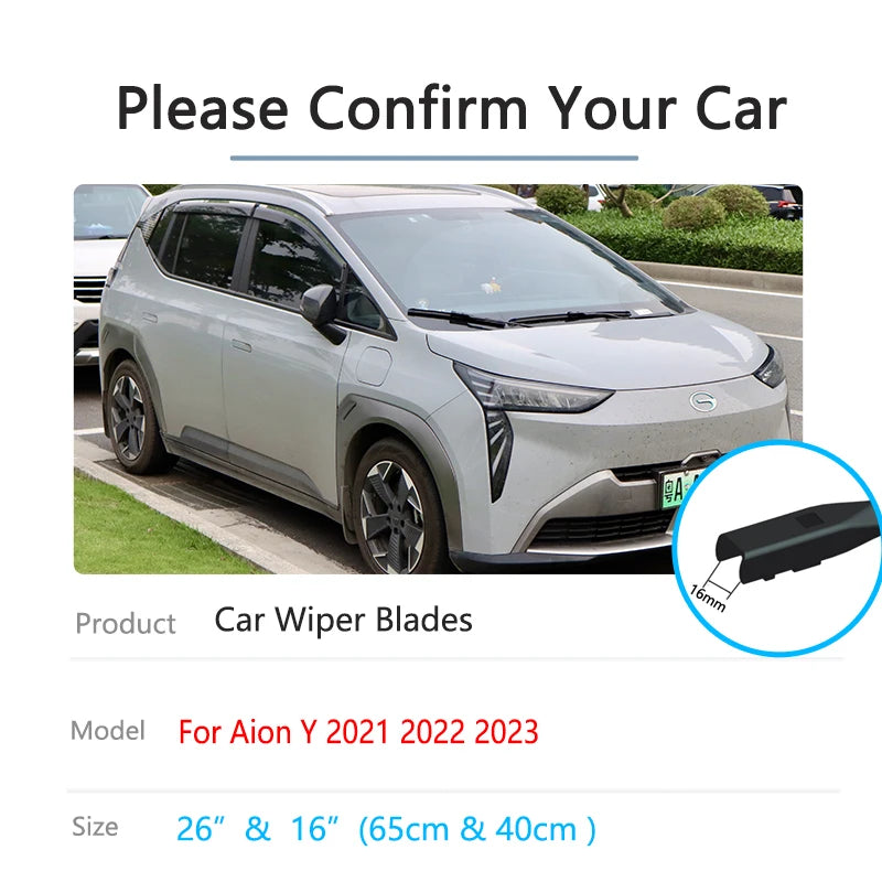 Aion Y Hycan Z03 2021–2023 Front Beam Wiper Blades Set of 2 Front Wiper Blades Vue