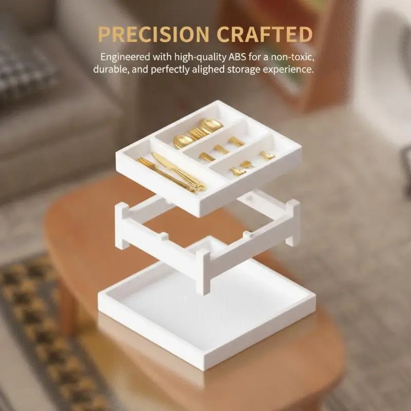 5Pcs 1/12 Dollhouse Tableware Sundries Storage Tray Table Drawer Storage Case Dressing Desk Jewelry Stationery Organizer Vue