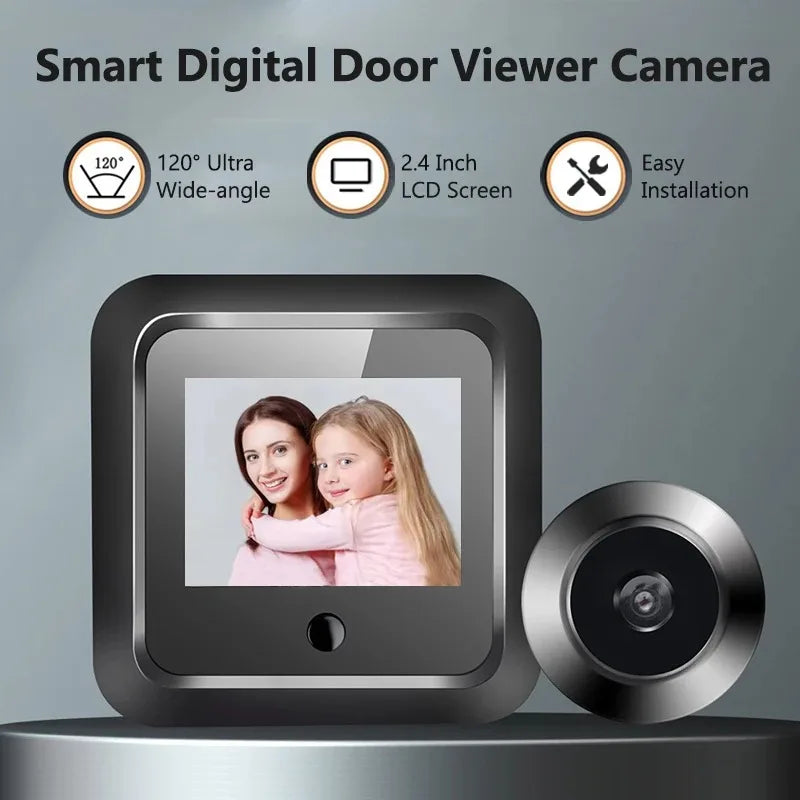 2.4 Inch Peephole 120° Smart Digital Door Viewer Camera Security Monitor 240X320 HD Visual Doorbell 300000 Pixels Resolutio Vue