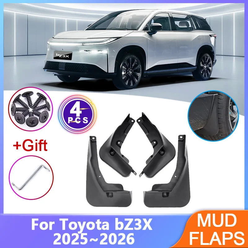 For Toyota bZ3X Accessories 2025 2026 Car Mudguards Mudflaps Anti-splash Mud Flap Mud Guard Wheel Fender Auto Parts Tools 4PCS Vue