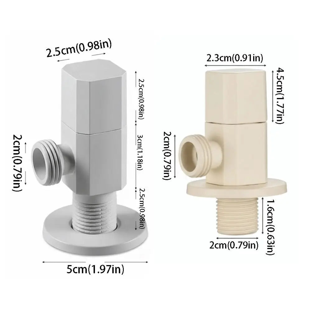 Universal Solid Brass Triangle Valve Copper Material Cream White Angle Valve G1/2 Thread Quick Opening Switch Valve Bathroom Vue