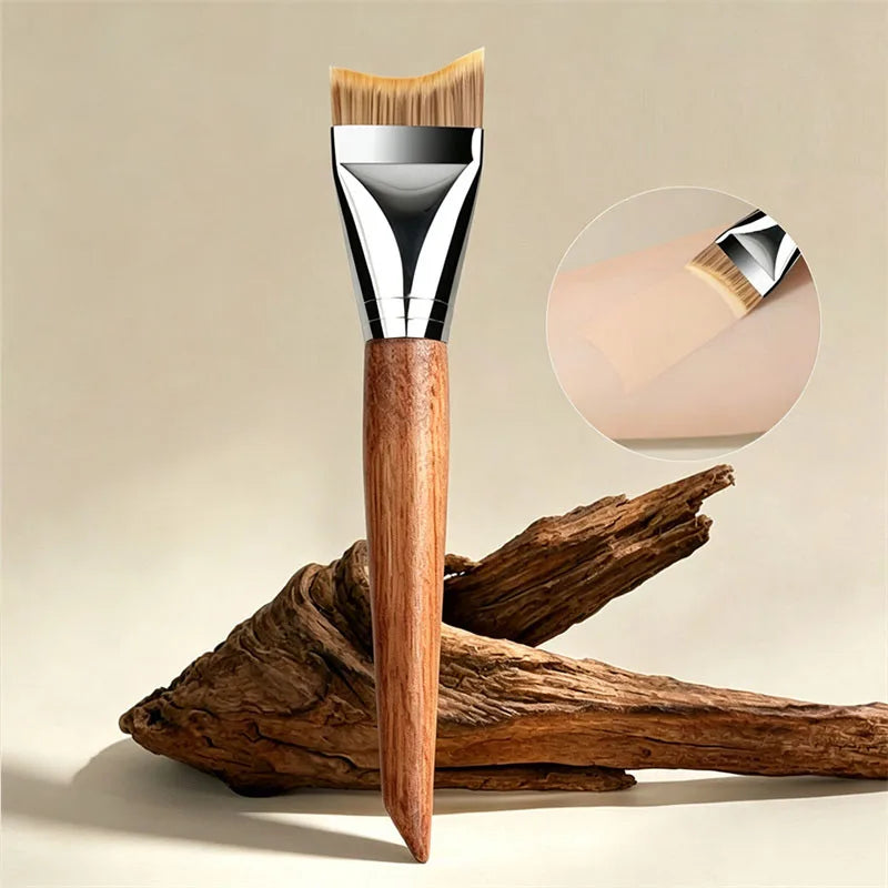 Ultra Thin Crescent Foundation Brush Curved Crescent Fish Tail Foundation Brushes Non-Powder Absorbing Face Mask Makeup Brush Vue