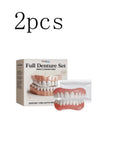 Silicone False Teeth Upper Lower Veneers Dentures Whitening Fake Teeth Confident Smile Comfortable Fit Teeth Orthodontic Tools Vue 1set X 2boxed