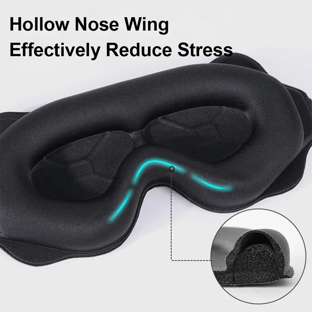 3D Sleep Mask Sleeping Aid Blindfold Block Out Light Portable Soft Vue