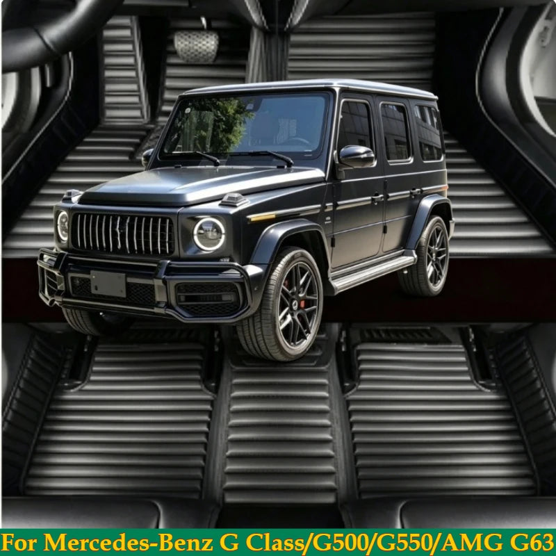 Custom Car Floor Mats For Mercedes-Benz G Class/G500/G550/AMG G63 SUV 2010-2025-2026 3D Foot Accessories Carpet Rugs Interior Vue