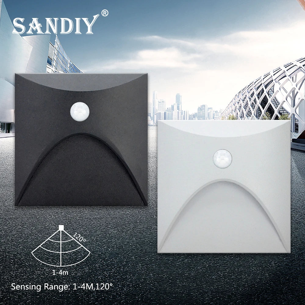 SANDIY IP65 Outdoor Motion Sensor Stair Wall Light Sconce Outdoor Wall Sconce Vue
