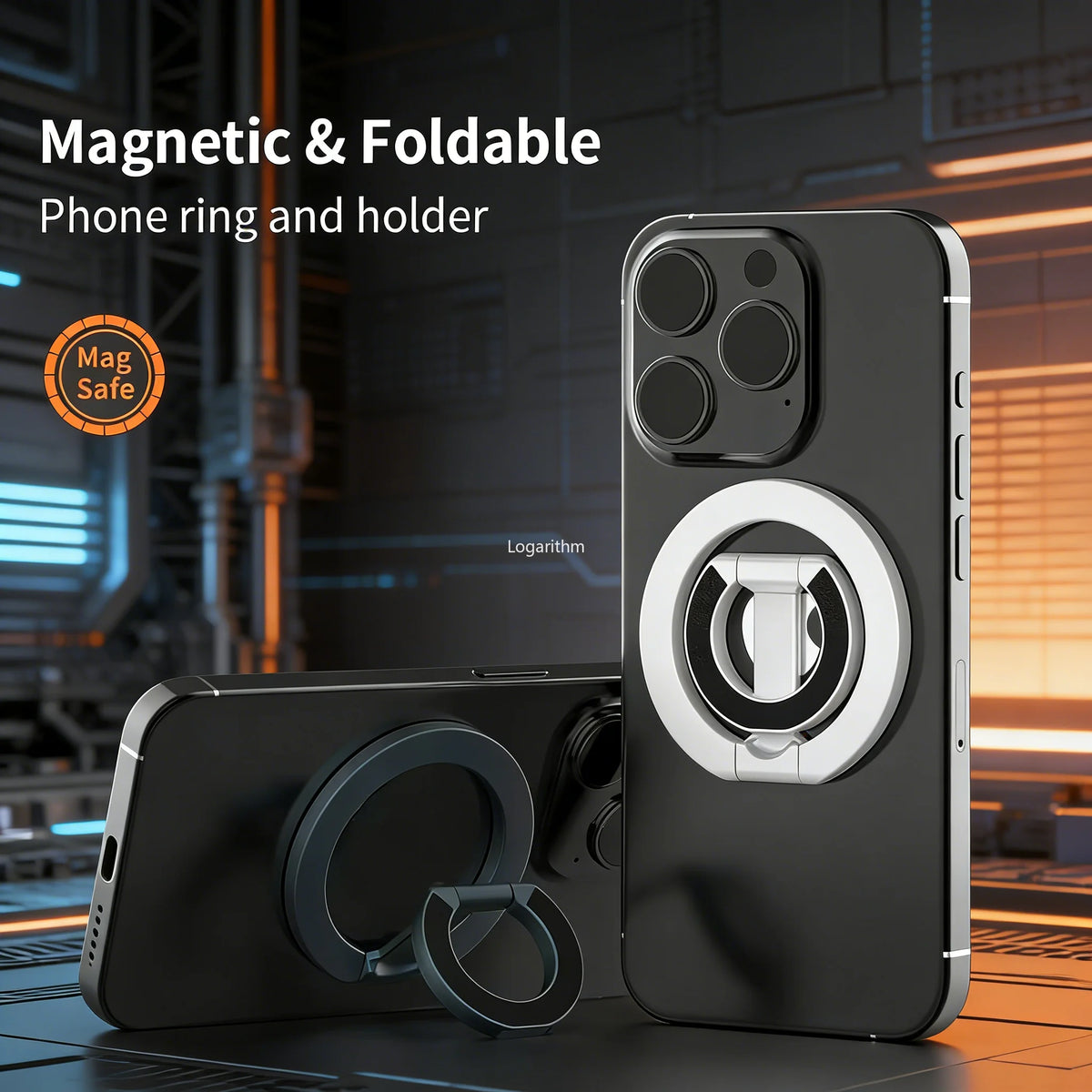 Magnetic Phone Ring Holder 360° Rotation Foldable Stand Double Sided Strong Magnet For Magsafe iPhone 17 -12 Series Samsung Vue