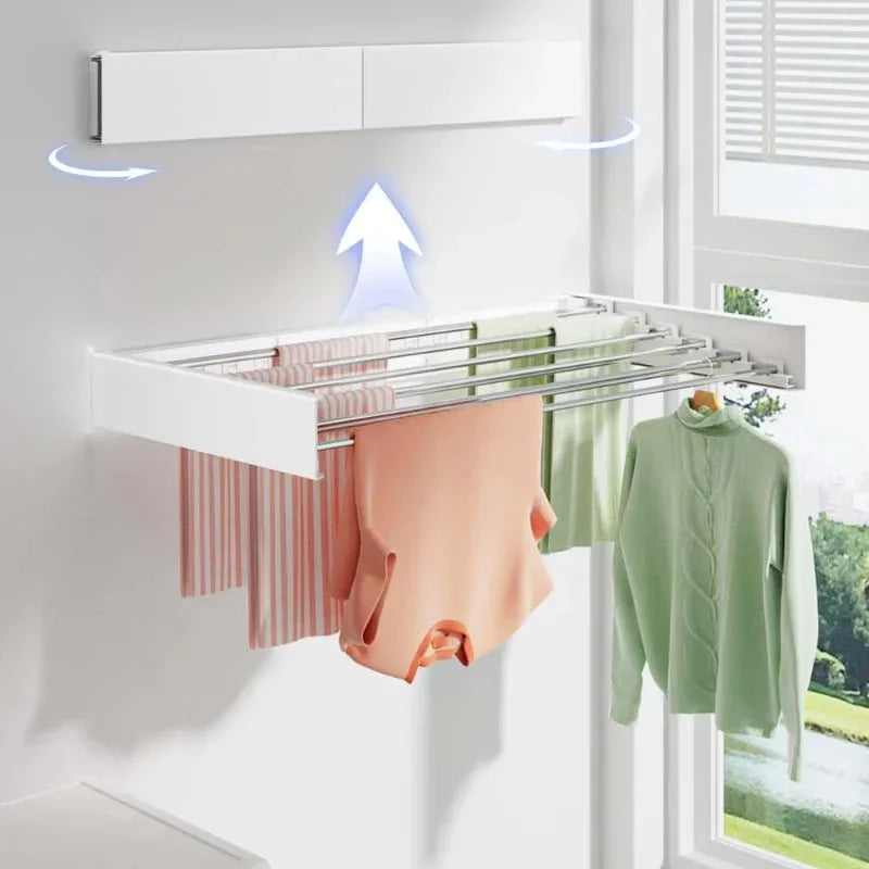 Wall-Mounted Folding Clothes Drying Rack | Indoor & Balcony Folding Drying Rack Vue