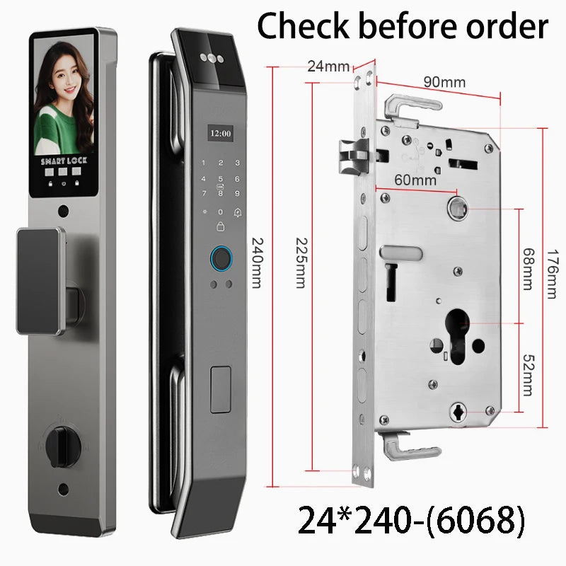 XSDTS Wifi Tuya APP Face Recognition Smart Door Lock With Camera Video Call Voice Intercom Digital Door Lock Automatic Door Lock Vue DF14XF-1-60608S