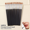 12-Piece Professional Lip Makeup Brush Set - Soft and Precise for Shaping Lips. Multi-Functional Beginner Beauty Tools. Vue black