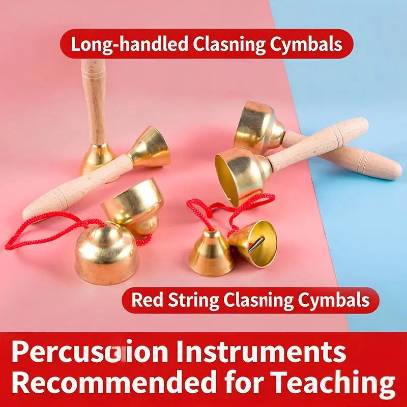 Children Musical Instrument Toy Bells With Strings/Handles Percussion Instrument Vue